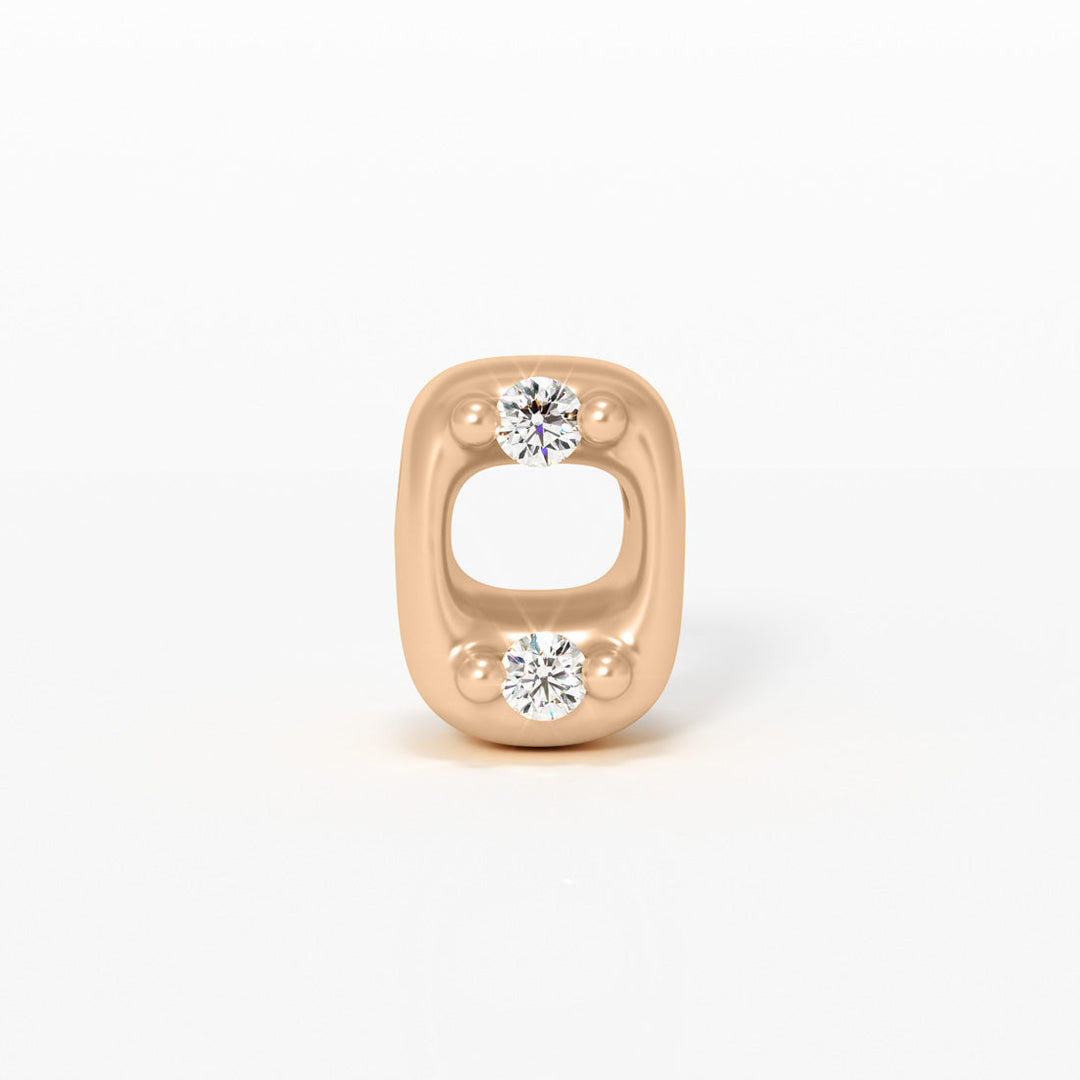 Letter Charm - 14k Gold Diamond Alphabet Bead - Initial Necklace Letter o Valley Rose Ethical Jewelry