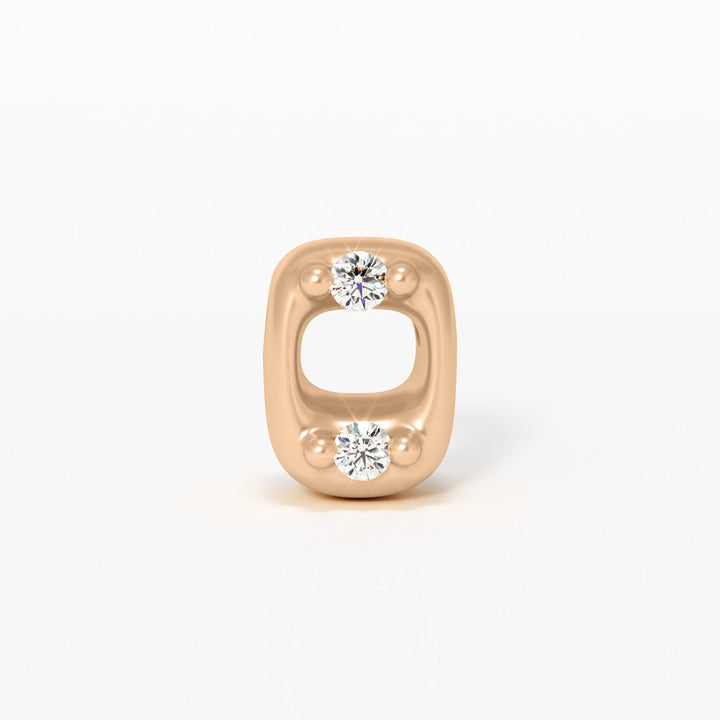Letter Charm - 14k Gold Diamond Alphabet Bead - Initial Necklace Letter o Valley Rose Ethical Jewelry