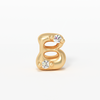 Letter Charm - 14k Gold Diamond Alphabet Bead - Initial Necklace Letter b Valley Rose Ethical Jewelry