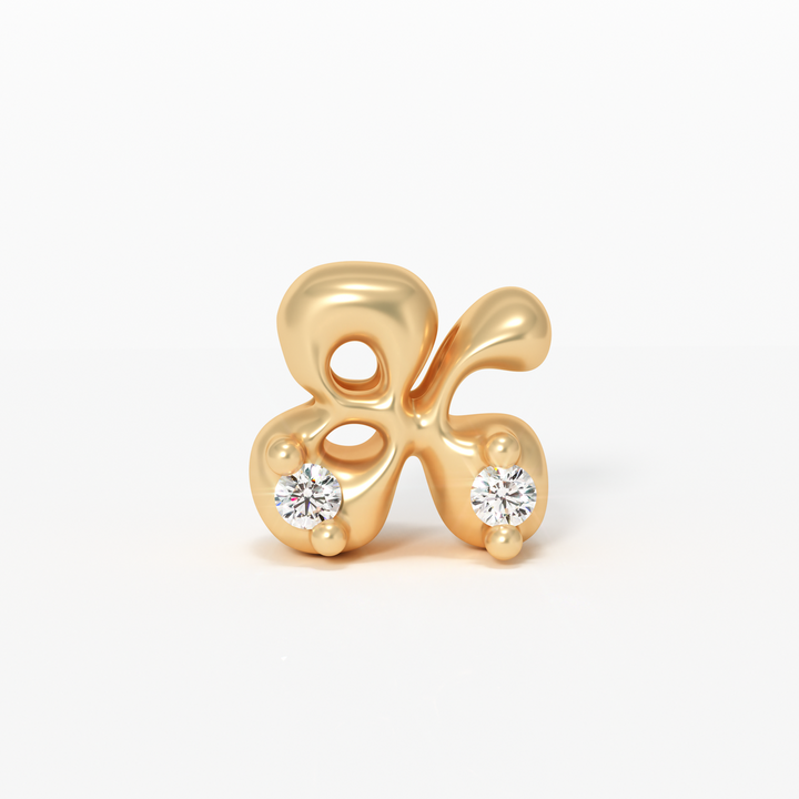 Letter Charm - 14k Gold Diamond Alphabet Bead - Initial Necklace & Valley Rose Ethical Jewelry
