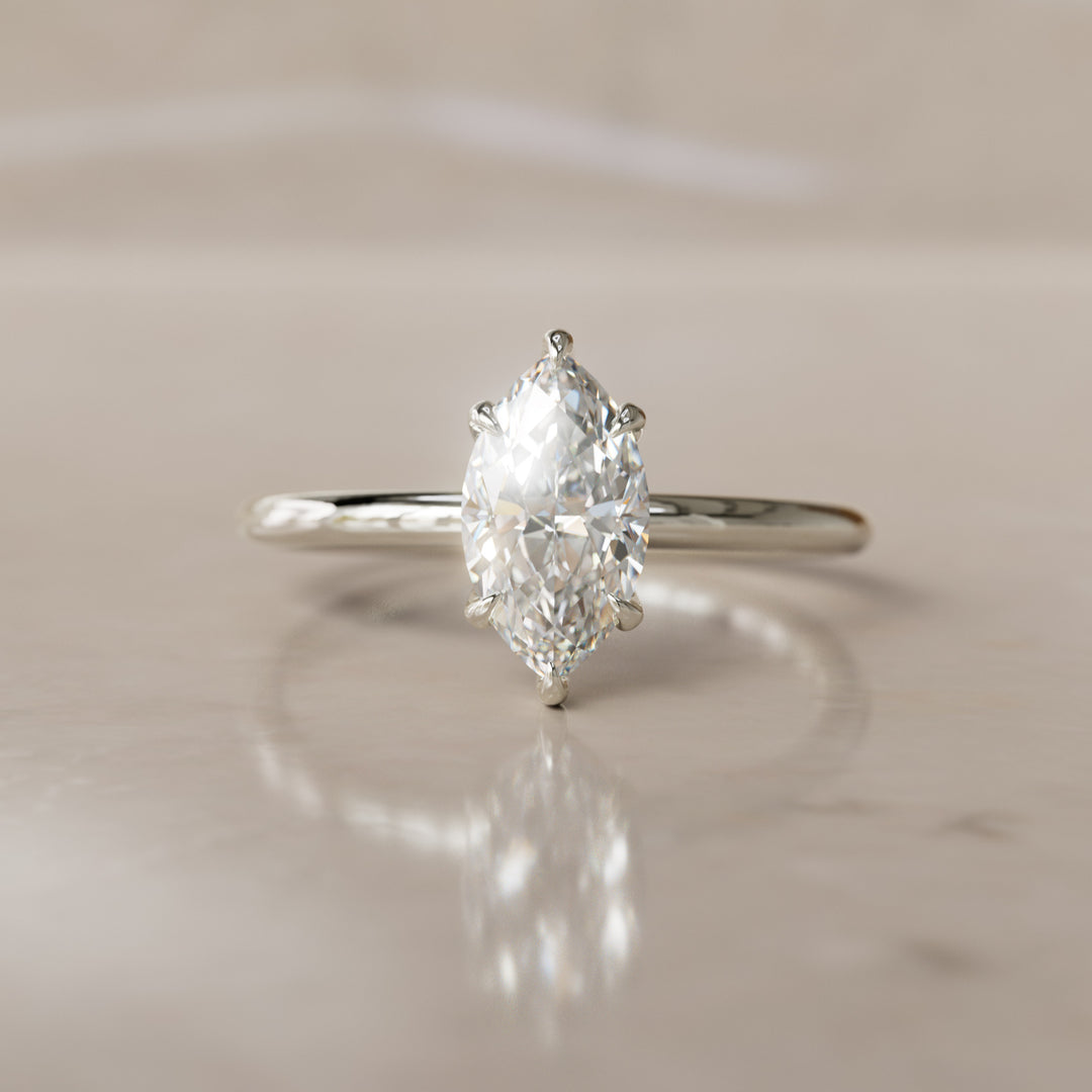 Isla Marquise Diamond Modern Unique Engagement Ring Solitaire (Setting Only)