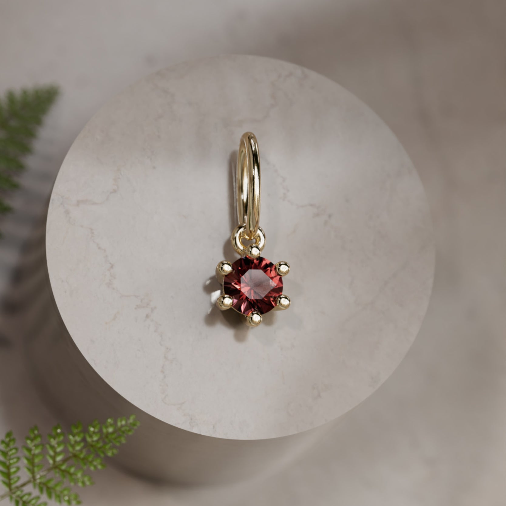 新品POTETE Birth month stone clip Jan Apr January Garnet Birthstone Gold Charm – Valley Rose