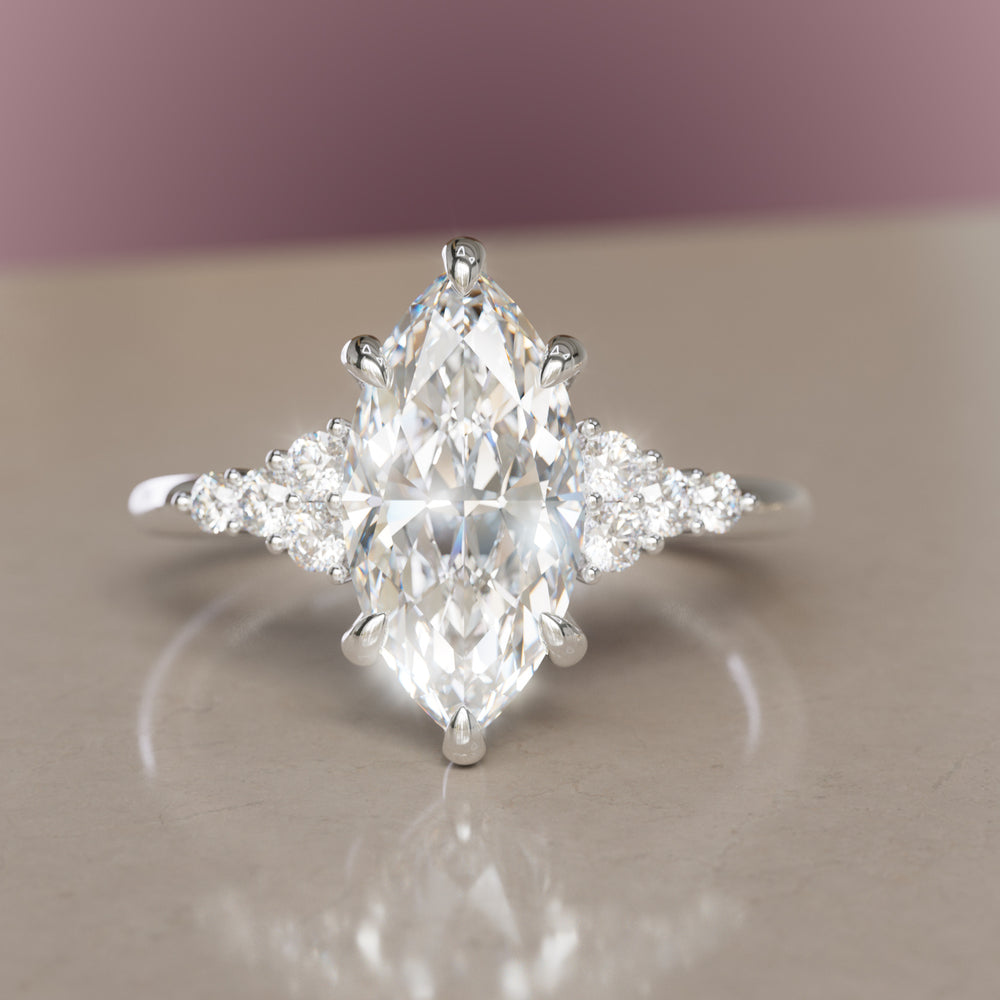 Jasmine Marquise Diamond Unique Engagement Ring By Valley Rose