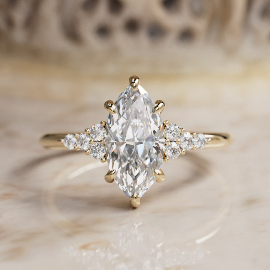 Jasmine Marquise Lab Diamond Unique Engagement Ring By Valley Rose