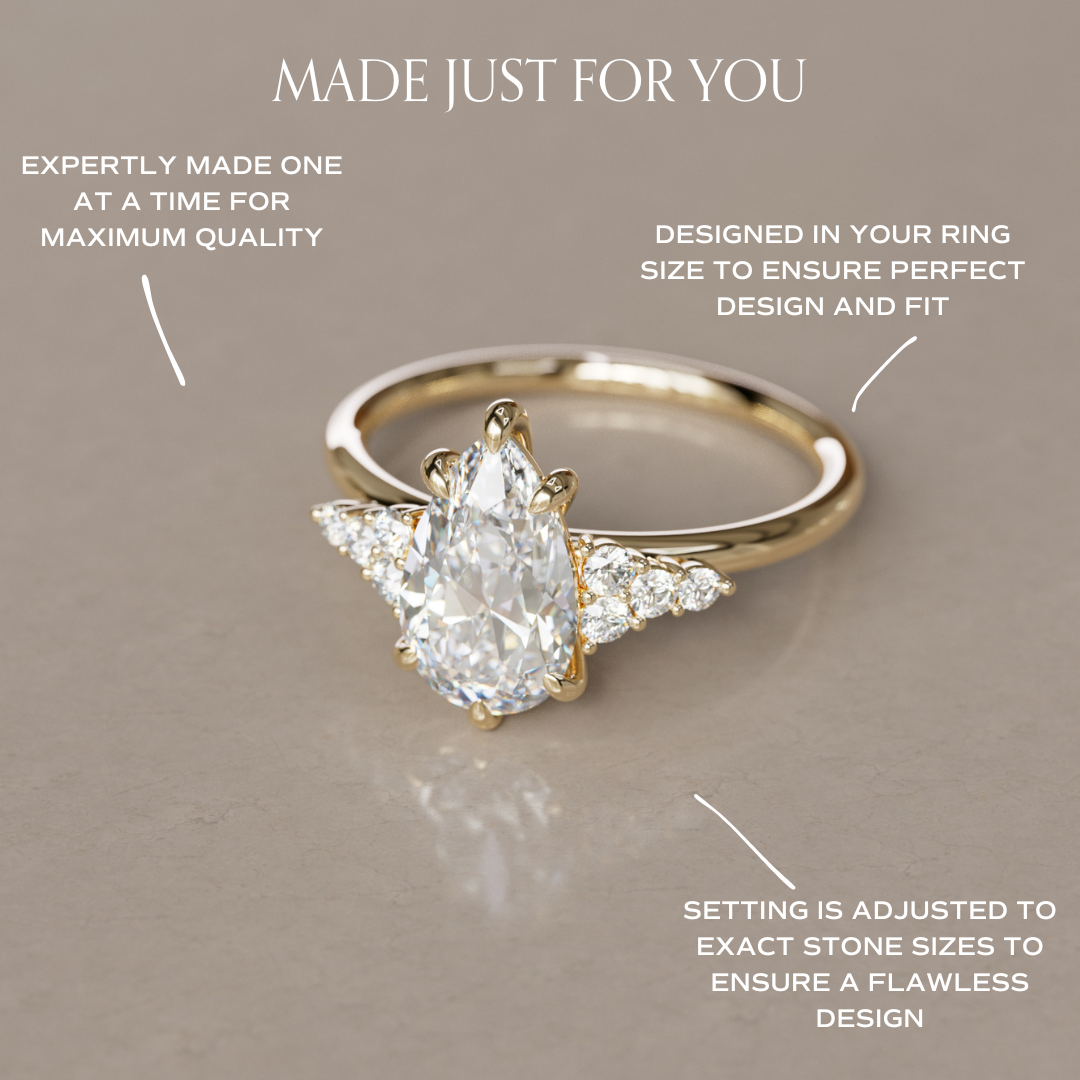 Juniper Pear Lab Diamond Engagement Ring By Valley Rose