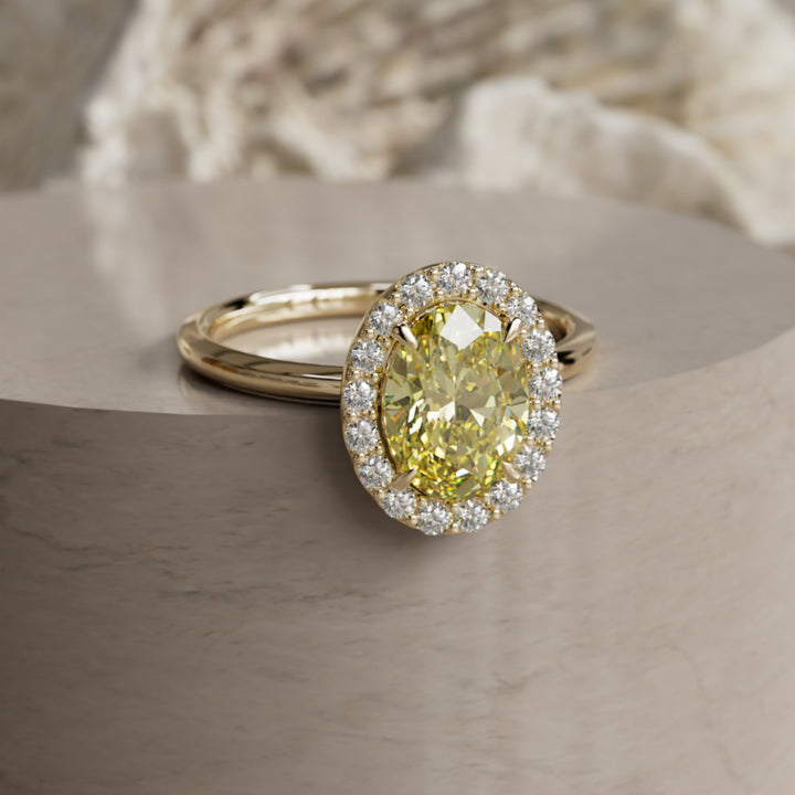 Kristina Ovaler Pink Diamant Einzigartiger Vintage Halo Verlobungsring (Nur Fassung)