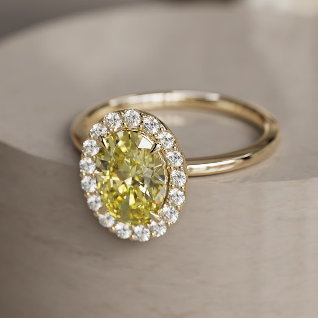 Kristina Ovaler Pink Diamant Einzigartiger Vintage Halo Verlobungsring (Nur Fassung)