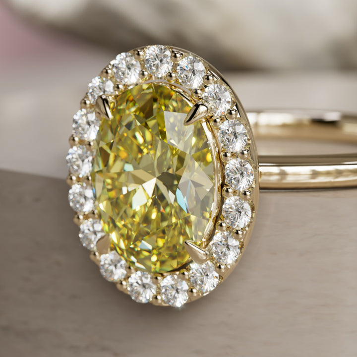 Kristina Ovaler Pink Diamant Einzigartiger Vintage Halo Verlobungsring (Nur Fassung)