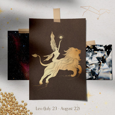 Leo Zodiac Astrology Charm - Diamond Gold Constellation Pendant Lab Diamond By Valley Rose Ethical Jewelry