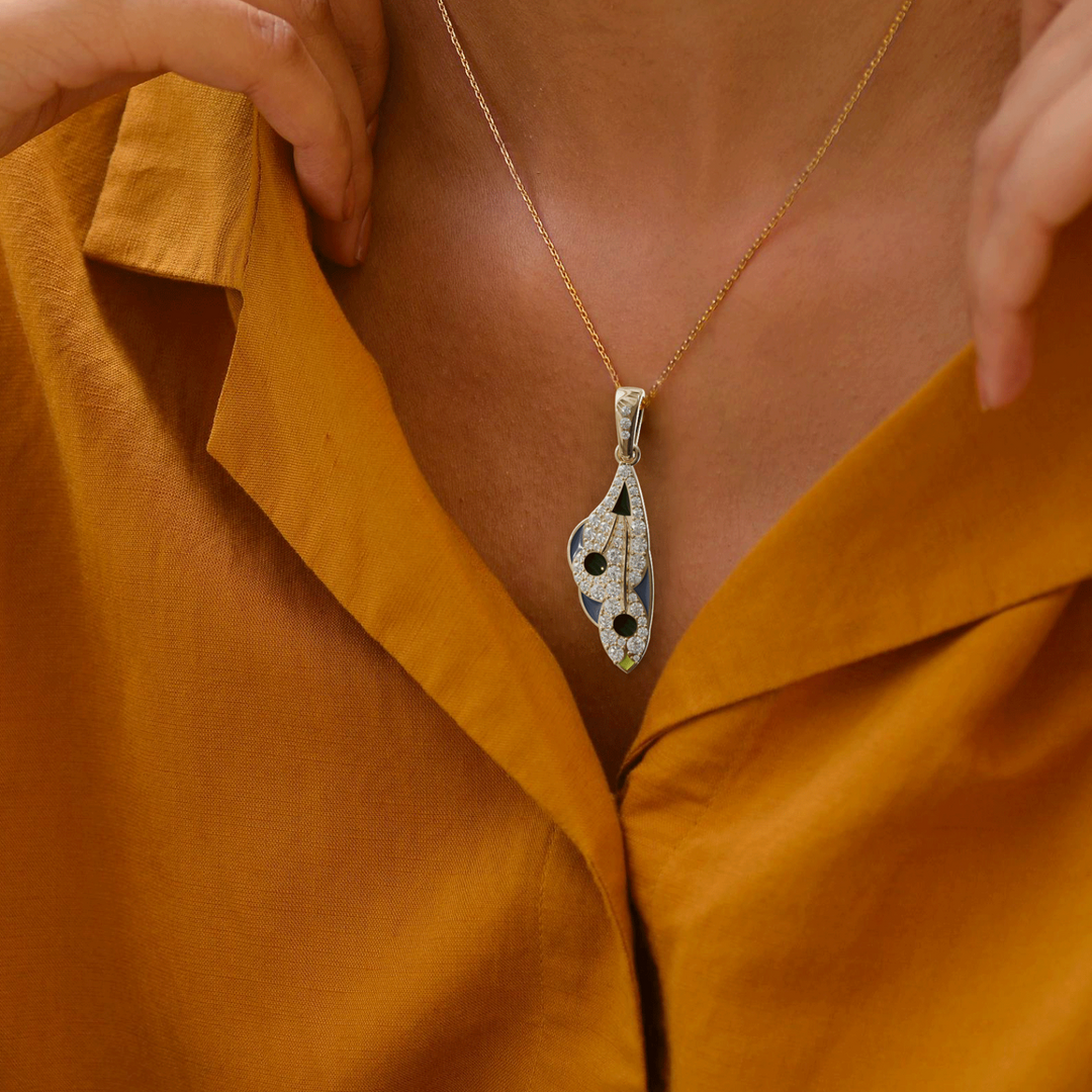 Mariposa Pendant Unique Nature Butterfly Lab Diamond Necklace in Swallowtail By Valley Rose