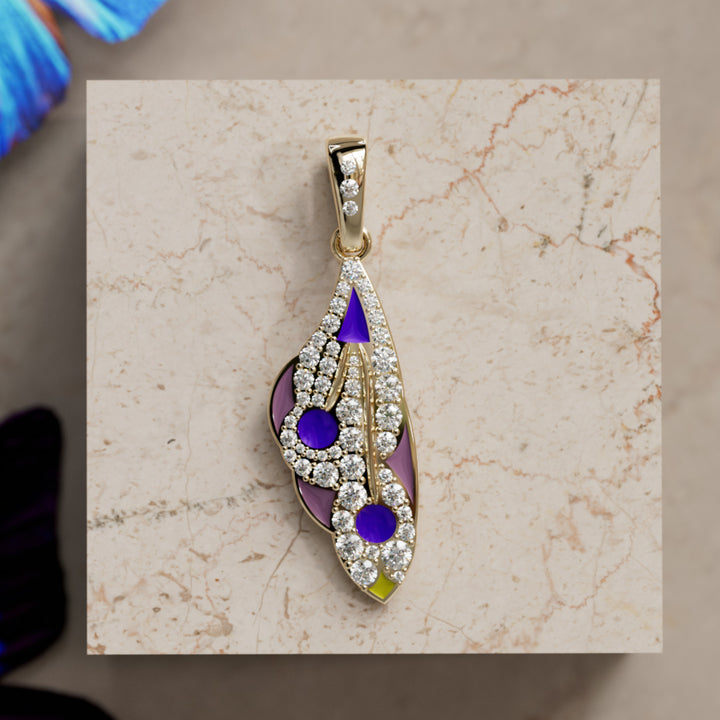 Mariposa Pendant Unique Nature Butterfly Lab Diamond Necklace in Sea Creature By Valley Rose