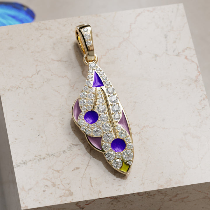 Mariposa Pendant Unique Nature Butterfly Lab Diamond Necklace in Sea Creature By Valley Rose