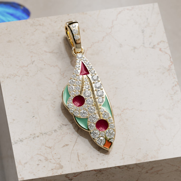 Mariposa hengiskraut einstakt náttúru fiðrildi rannsóknar demants hálsmen í Merlot og Malakít