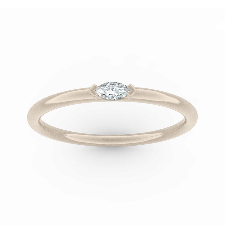 Marquise Diamond Dainty Stacking Gold Ring By Valley Rose