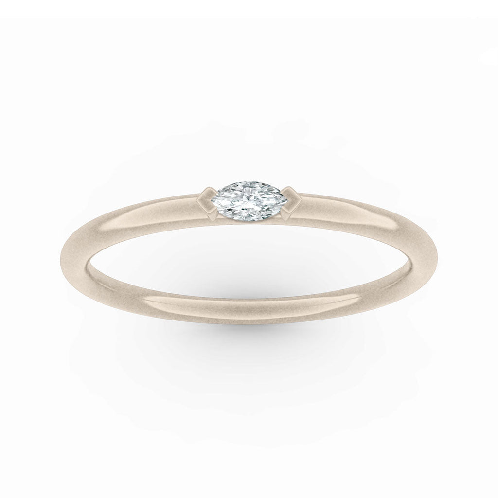 Marquise Diamond Dainty Stacking Gold Ring By Valley Rose