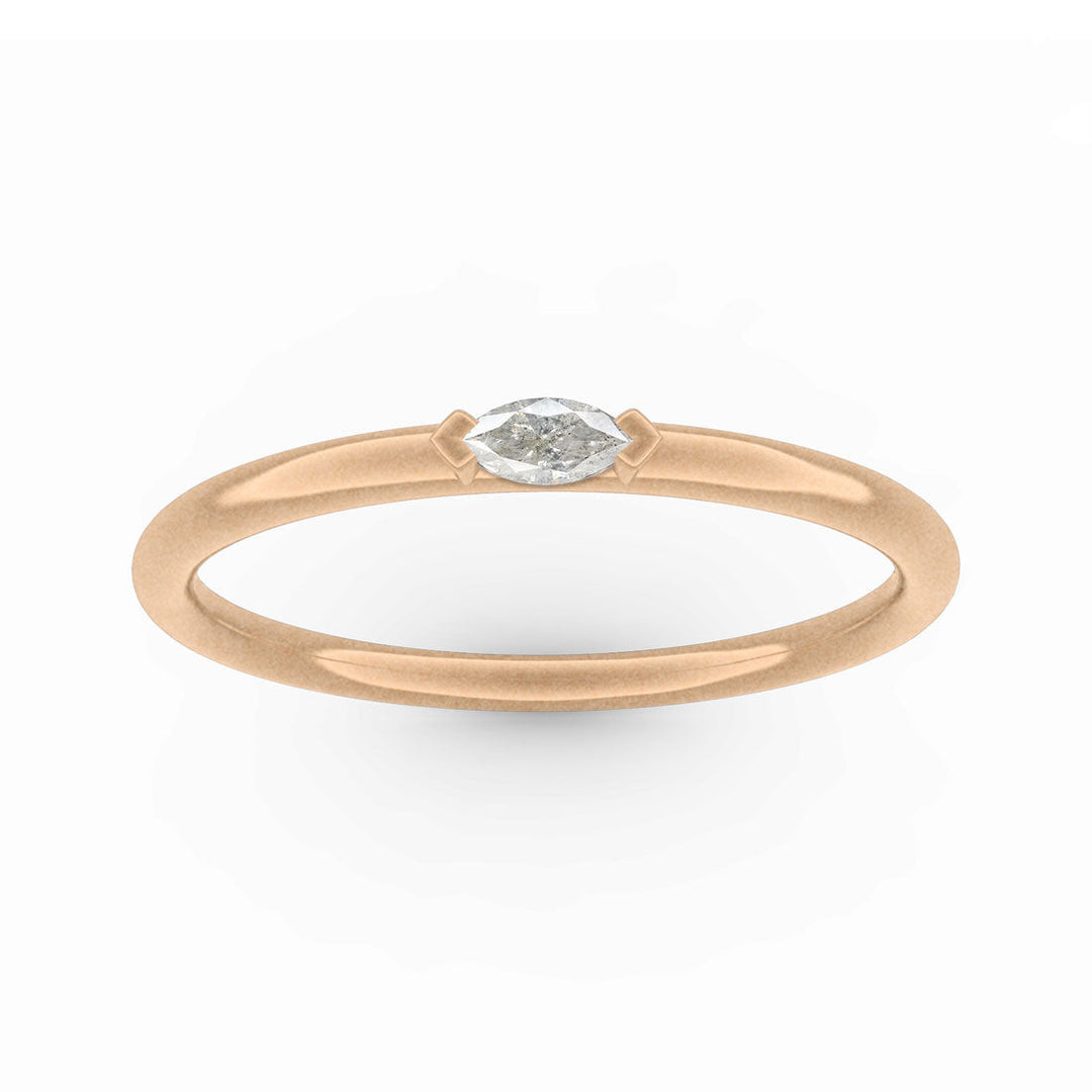 Marquise Diamond Dainty Stacking Gold Ring By Valley Rose