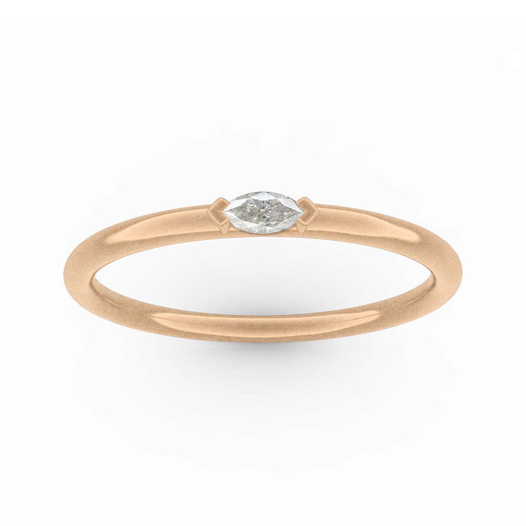 Marquise Diamond Dainty Stacking Gold Ring By Valley Rose