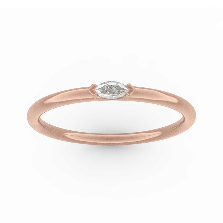 Marquise Diamond Dainty Stacking Gold Ring By Valley Rose