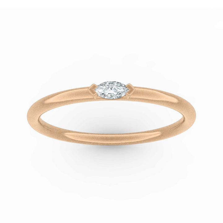 Marquise Diamond Dainty Stacking Gold Ring By Valley Rose