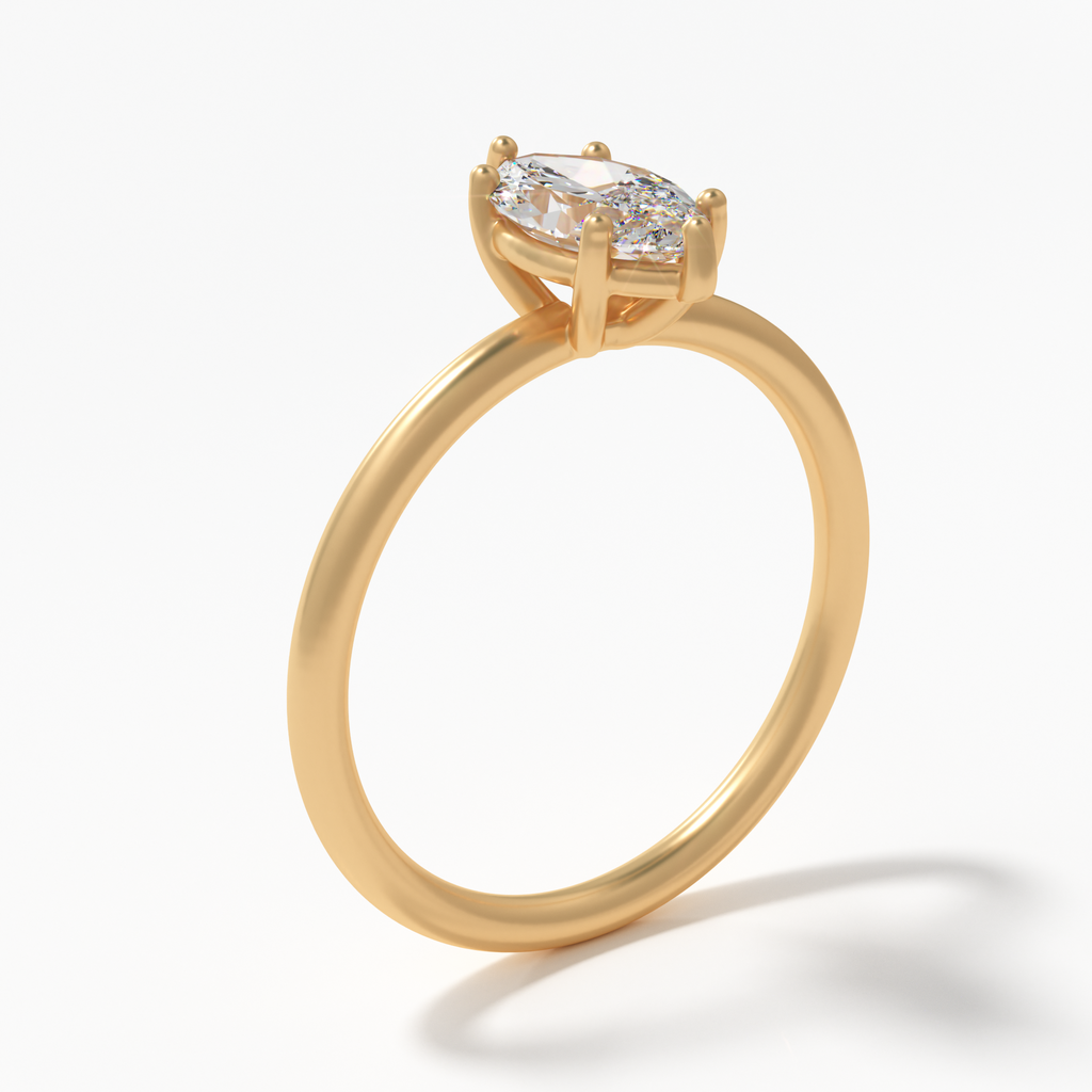 Marquise Lab Diamond Ethical Engagement Ring - Solitaire By Valley Rose