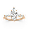 Marquise Lab Diamond with Tapered Baguettes Fairytale Engagement Ring By Valley Rose