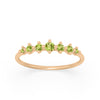 Dainty Tapered Peridot Wedding Band, Gold Stacking Ring By Valley Rose Ethical Jewelry