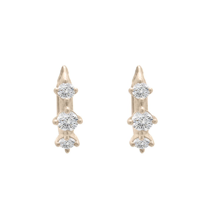 Diamond Clicker Hoops, Gold Huggie Earrings, Orion's Belt Constellation Lab Diamond Single By Valley Rose Ethical Jewelry