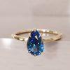 Minimalist Pear Cut Engagement Ring, Blue Sapphire Solitaire By Valley Rose