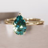 Minimalist Pear Shaped Engagement Ring, Teal Sapphire Solitaire By Valley Rose