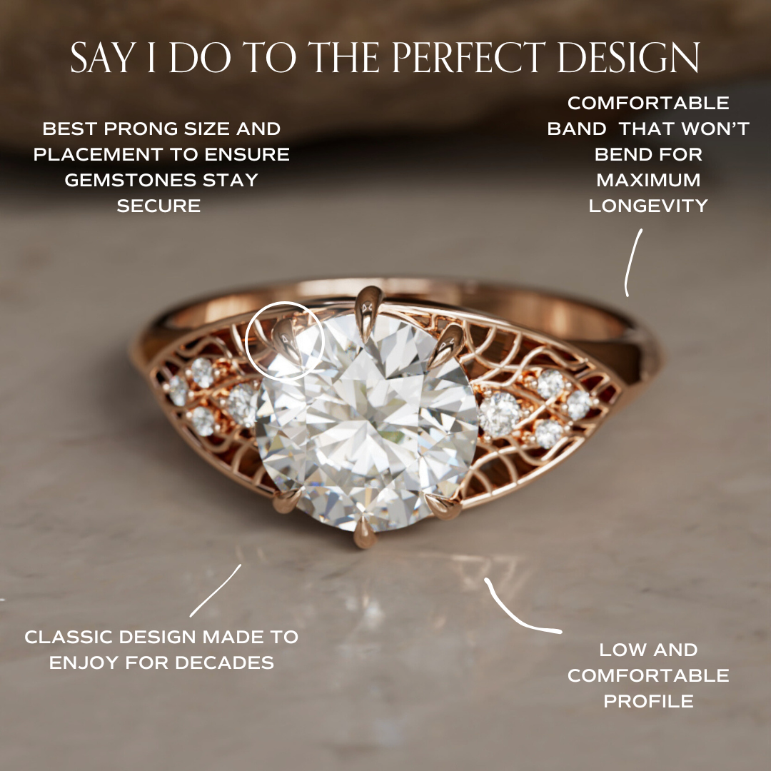 Mionmir Fantasy Round Lab Diamond Unique Engagement Ring By Valley Rose