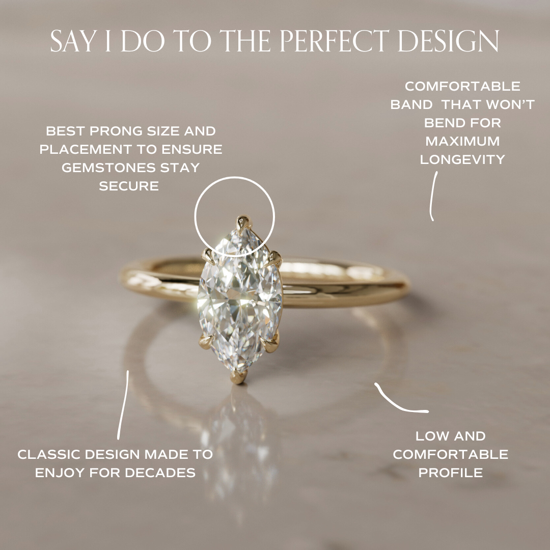 Modern Minimal Marquise Lab Created Diamond Ethical Engagement Ring Solitaire By Valley Rose