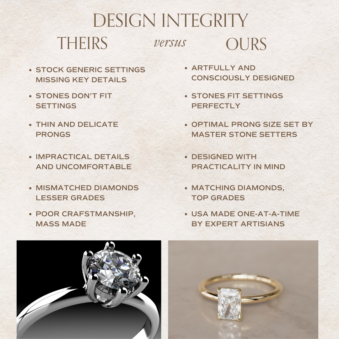 Modern Minimal Radiant Cut Lab Created Diamond Ethical Engagement Ring Solitaire By Valley Rose