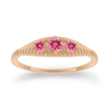 Textured Pink Tourmaline Ring, Mojave Chevron Gold Band By Valley Rose Ethical Jewelry