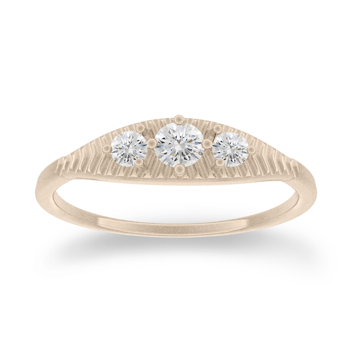 Nature Ring, Diamond with Chevron Texture By Valley Rose