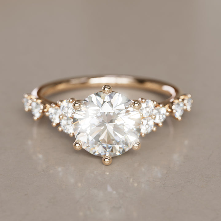 Odessa Round Lab Diamond Unique Engagement Ring Nature Inspired (Setting Only)