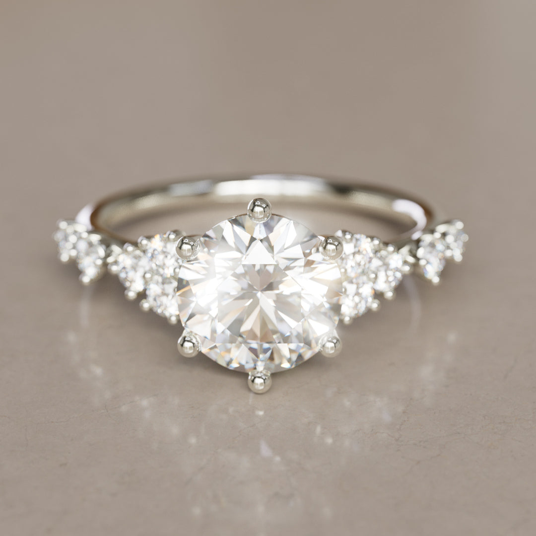 Odessa Round Lab Diamond Unique Engagement Ring Nature Inspired (Setting Only)