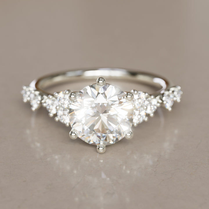 Odessa Round Lab Diamond Unique Engagement Ring Nature Inspired (Setting Only)