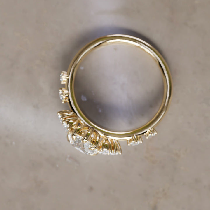 Olivia Pear Lab Diamond Unique Engagement Ring Nature Inspired (Setting Only)