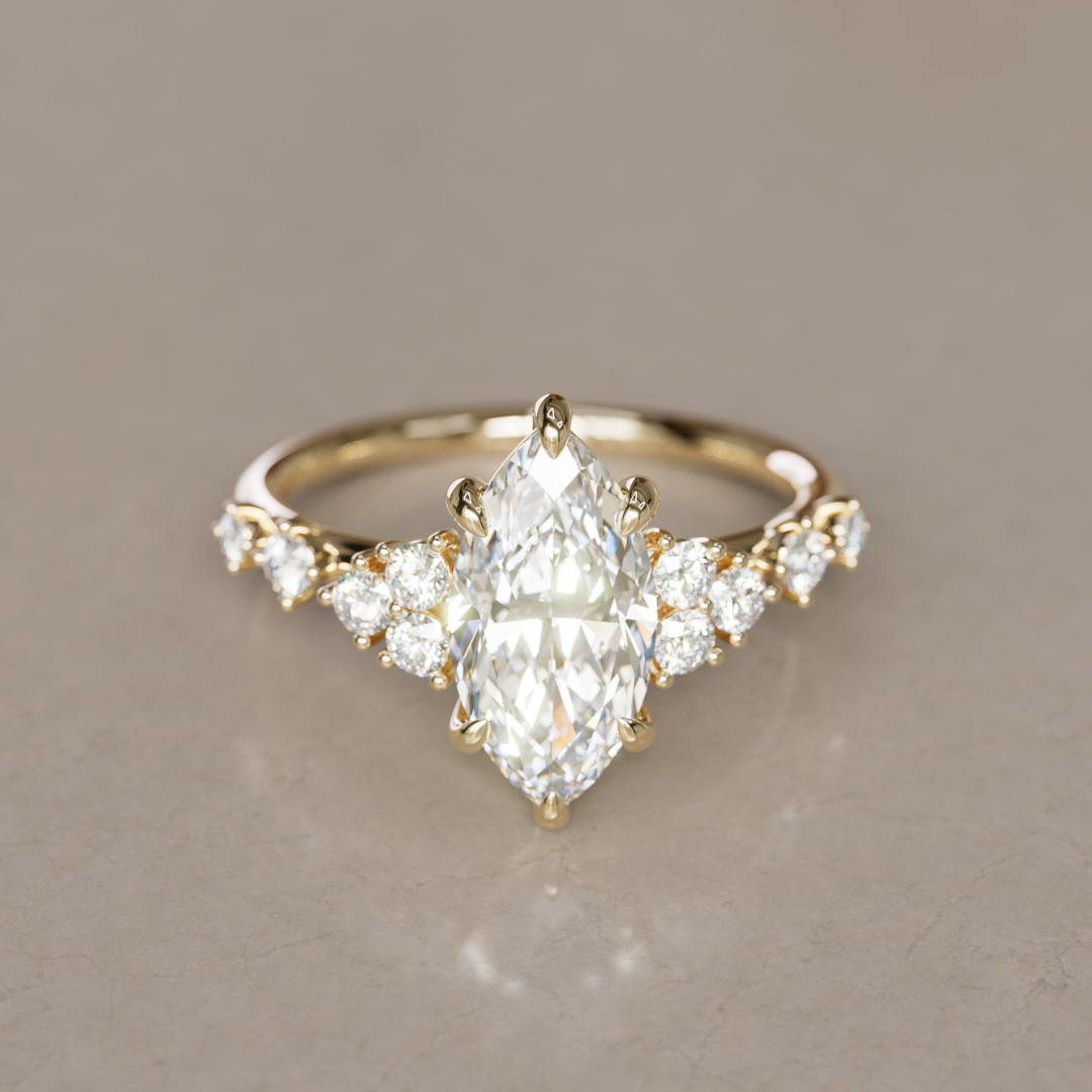 Fairytale Engagement Ring with Unique Marquise Diamond By Valley Rose