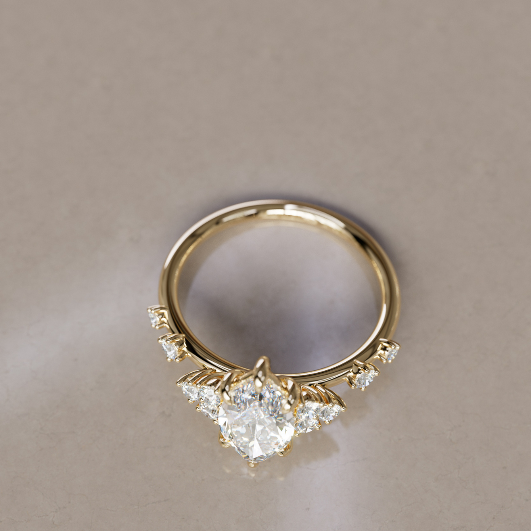 Fairytale Engagement Ring with Unique Marquise Diamond By Valley Rose