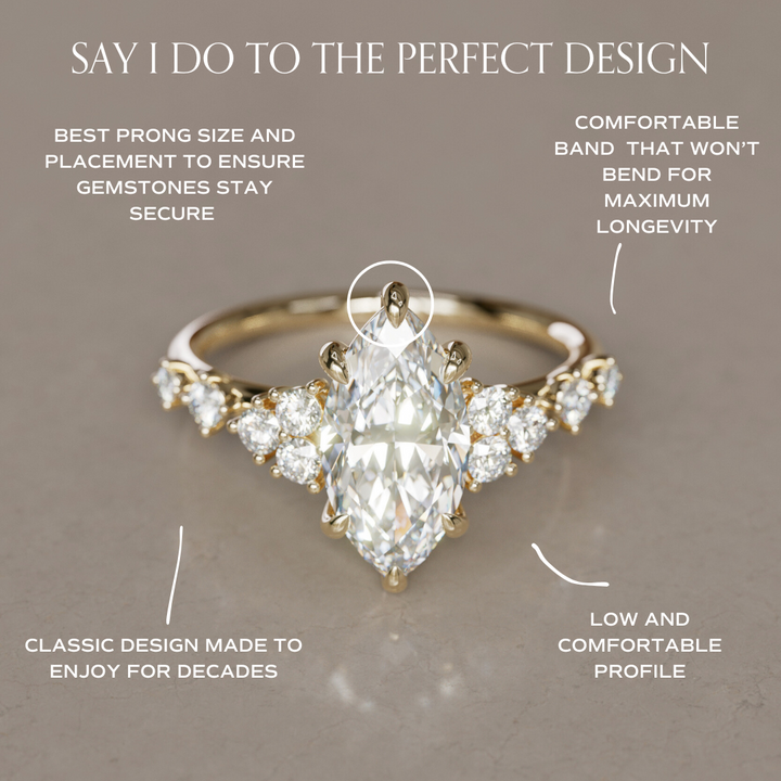Fairytale Engagement Ring with Unique Marquise Diamond By Valley Rose