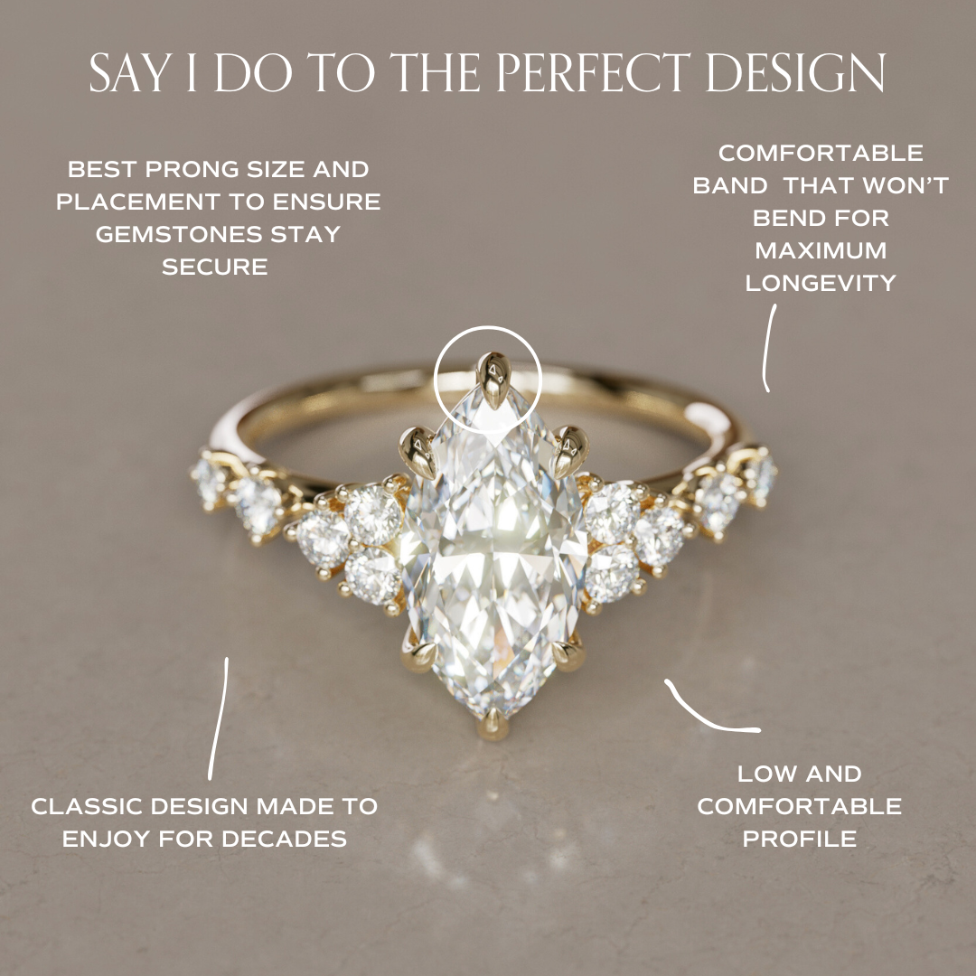 Ophelia Marquise Lab Diamond Unique Engagement Ring Nature Inspired By Valley Rose