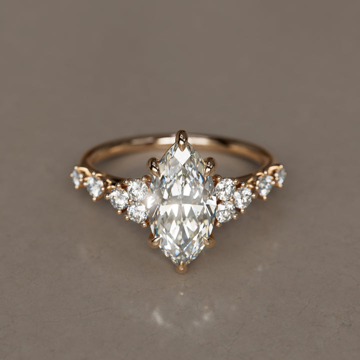 Ophelia Marquise Lab Diamond Unique Engagement Ring Nature Inspired (Setting Only)