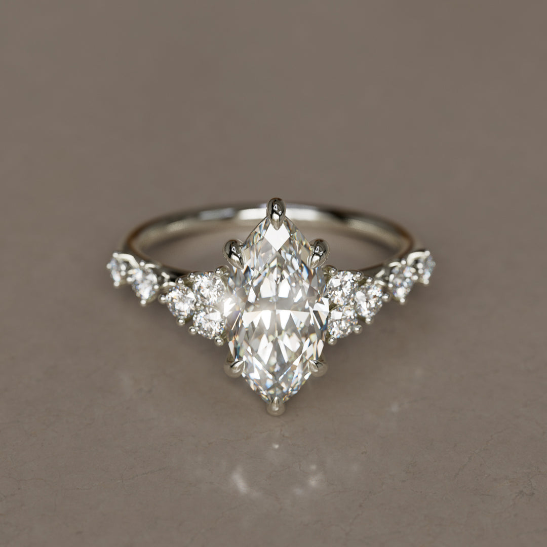 Ophelia Marquise Lab Diamond Unique Engagement Ring Nature Inspired (Setting Only)