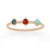 Scorpio Zodiac 3 Stone Gold Stacking Ring, Orion's Belt Constellation with Citrine & Opal By Valley Rose Ethical Jewelry