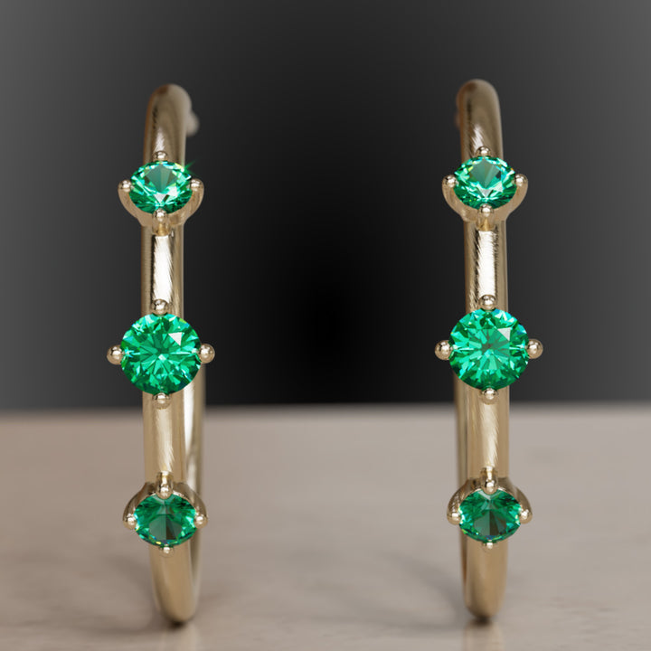 Náušnice Orionův pás, smaragdové (připraveno k odeslání)