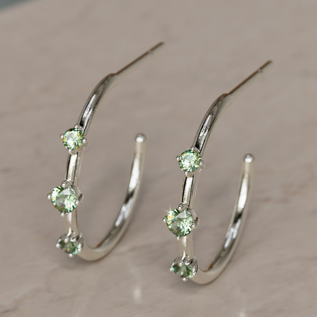 Orion's Bælte Øreringe, Grøn Safir