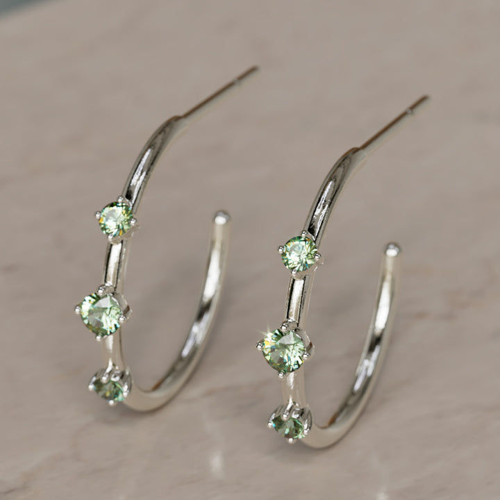 Orion's Bælte Øreringe, Grøn Safir