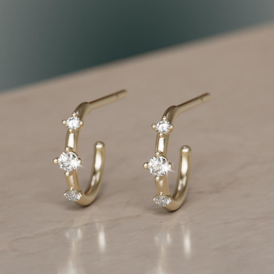 Orion's Bælte Øreringe, Diamant