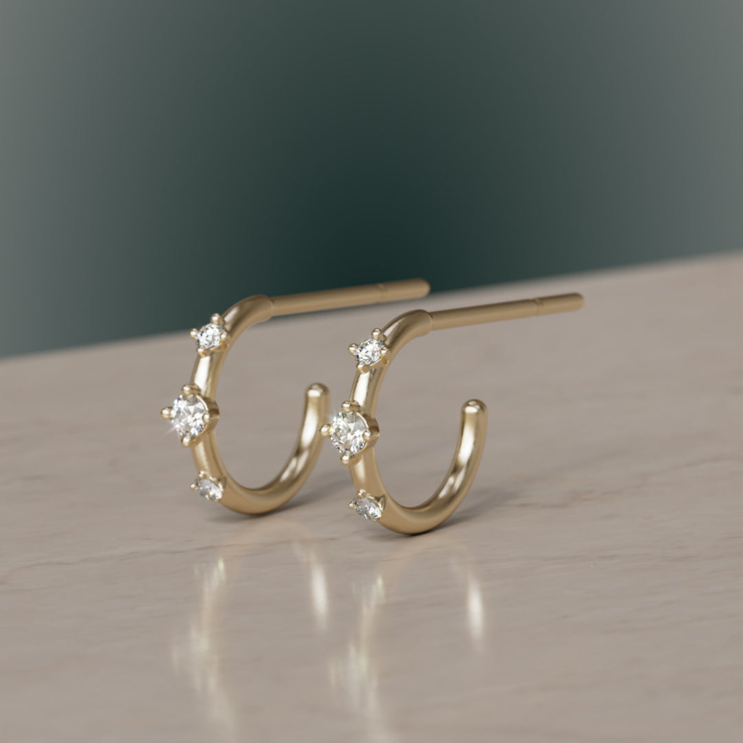 Orion's Bælte Øreringe, Diamant